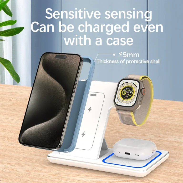 Desktop 3 in 1 Wireless Charger Foldable Fast Phone Charge Station For iPhone 16 15 14 13 12 Apple Watch 10/9/8/7/6 AirPods 3/2 - Image 6