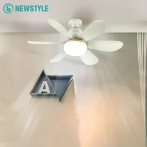 Home E27 Base Ceiling Fan Light with 30W LED Night Lights 3 Adjustable Lighting Modes Remote Control High Wind Power Ceiling Fan