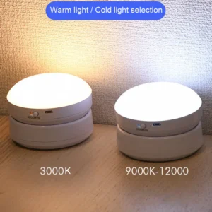 Led Night Light USB Charging Motion Sensor Round Energy-saving Led Lamps Bedroom Sound/Light Control For Corridor Home Bathroom - Image 3
