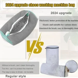 Machine Washable Shoe Washing & Drying Bag with Soft Fiber - Durable Polyester Laundry Protector for Shoes Adjustable Strap - Image 7