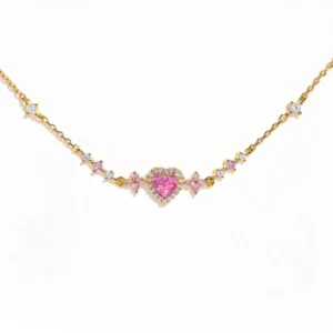 Y2K Exquisite Sweet Pink Zircon Bowknot Love Heart Chain Bracelet For Women Girls Party Birthday Jewelry Gift - Image 6