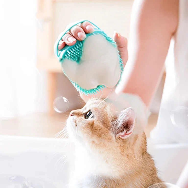 Pet Bathing Brush Soft Silicone Massager Shower Gel Bathing Brush Clean Tools Comb Dog Cat Cleaning Grooming Supplies - Image 4