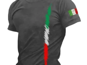 Simple Italia Flag Graphics T-shirts Summer Fashion Short Sleeve O Neck 3D Printed T Shirts Casual Streetwear Oversized Mens Tee