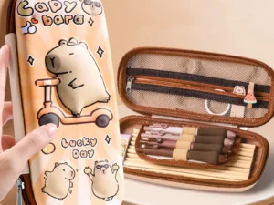 3D Capybara Pencil Case Drop Resistant Waterproof Student School Supplies Large Capacity Multifunctiona Pen Pouch Stationery