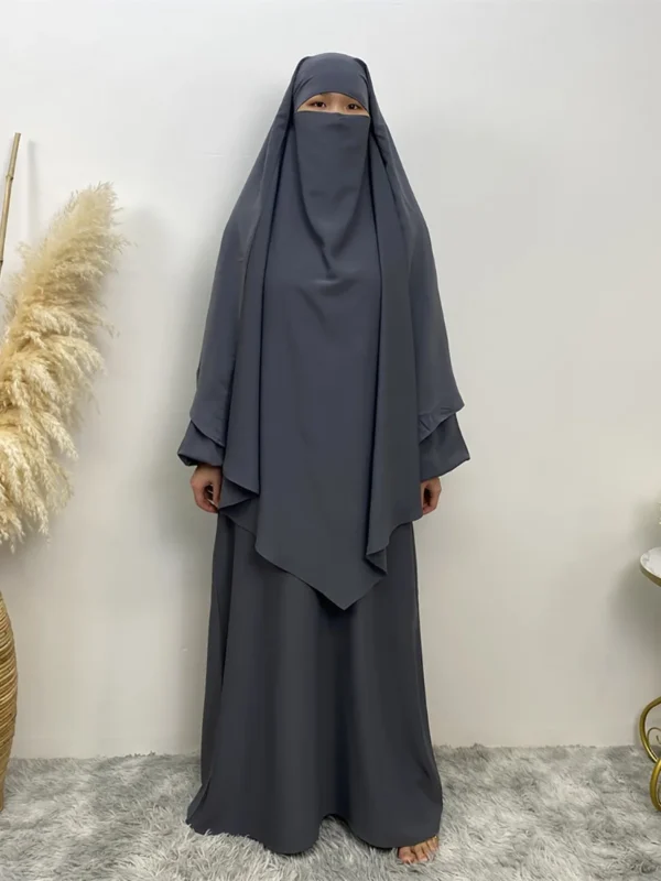 Middle Eastern Muslim women Dubai female Turkish hijab Solid Muslim woman Khimar wrapped Malaysian shawl scarf Moroccan hijab - Image 7