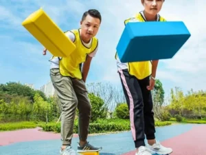 Children's Adult Group Building Game Props Fun Sports Outdoor Expansion Touch Stone Crossing the River Brick Balance Training