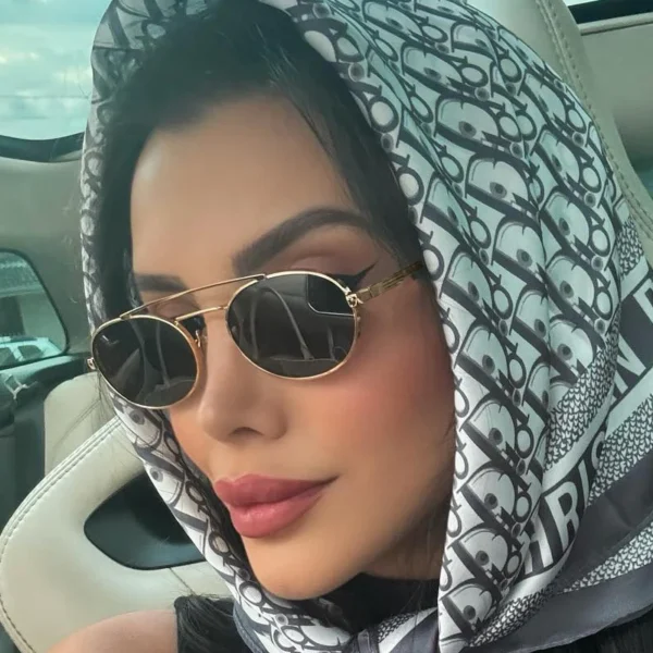 Small Oval Metal Frame Steampunk Sunglasses For Women 2025 Luxury Brand Vintage Double Beam Shades Classic Round Punk Eyewear - Image 7