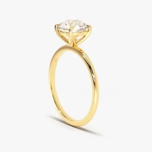 1-2CT Round Cut 14K Yellow Gold Lab Grown Diamond Engagement Ring CVD HPHT Lab diamond With IGI Certificate - Image 4