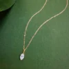 LUOWEND 100% 18K Rose Gold Necklace Women Shiny Marquise Cut GIA 0.50carat Real Natural Diamond Pendant Necklace Fine Jewelry - Image 4