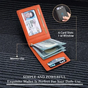 Synthetic Leather Slim Smart Wallet for Men Credit Card Holder Money Clip RFID Blocking Men Thin Bifold Wallet Walet Money Bag - Image 4