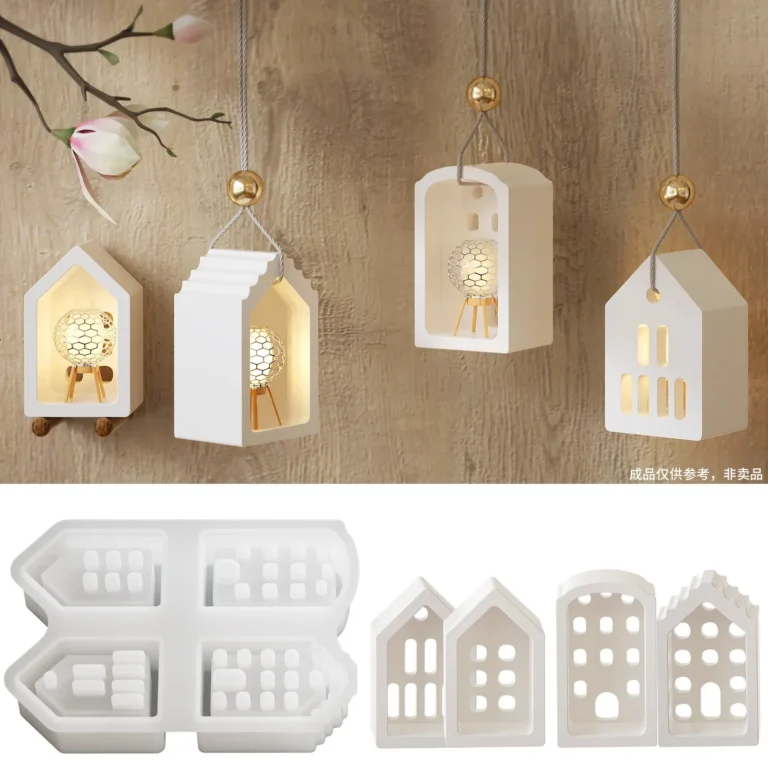 Four Houses Clay Silicone Molds DIY Home Decoration Aromatherapy House Gypsum Plaster Mould Craft Art Ornament Epoxy Resin Mold