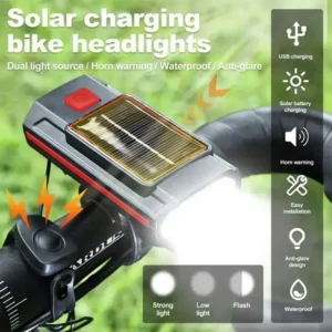 Bicycle Front Light USB Rechargeable with 120dB Horn Highlight Mtb Road Bike Headlight Night Riding Warning Lamp Cycling Light - Image 3