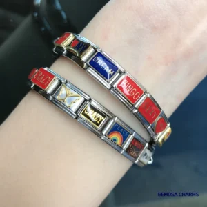 GEMOSA Fashion CRAZY BINGO COOL SEXY LUCKY Glaze Italian Charm Links Fit 9mm Bracelet Stainless Steel Making DIY Jewelry - Image 6
