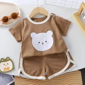 Summer cotton cartoon casual childrens set Baby Clothes girl girl boy T-shirt+shorts 2 pieces of 0-4-year-old childrens clothing - Image 3