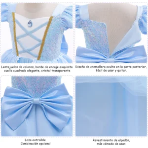 Children Dreamy Girls Cinderella Cosplay Costume Princess Ball Gown Kids Sequin Mesh Disguise Dress For Carnival Birthday Party - Image 6