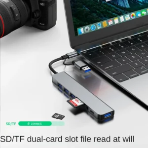 USB 3.0 Type C Adapter Docking Ststion USB 2.0 Port TF SD Card Reader Audio Output Multi-hub Splitter for Macbook Pro Computer - Image 5