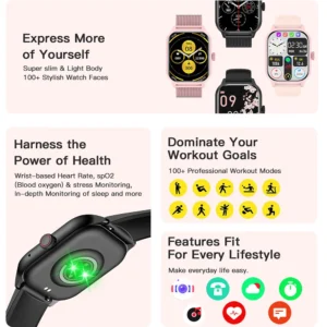 LEMFO LT10 Smart Watch 2024 Android Gift Bluetooth Call Smartwatch 2024 Touch Dial Music Fitness Tracker Sports Watches - Image 5