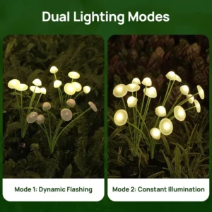 Solar Garden Lights Dual Mode LED Solar Mushroom Lights Waterproof Decor Yard Patio Pathway Jellyfish for Garden Ambiance - Image 4