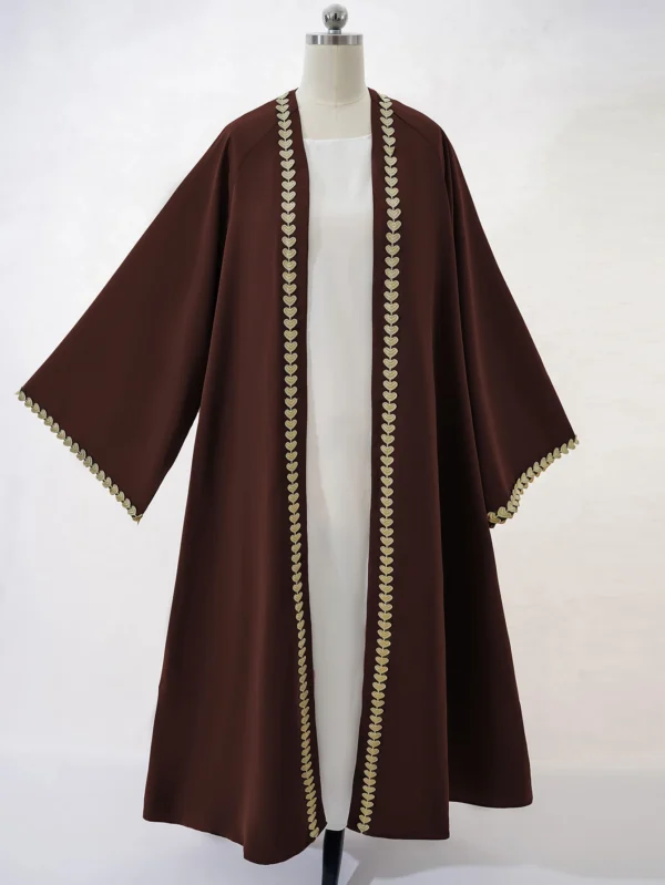 Muslim Womens Abaya with Gold Heart Loose Robe Dress Ideal for Islamic Modest Fashion Daily Wear Prayers Weddings Religiou Event - Image 4