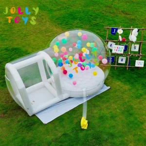 JOLLY TOYS Balloon inflatable bubble house with trampoline and transparent dome PVC material with blower - Image 5