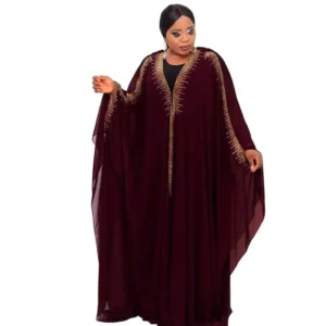 African Dress For Women Boubou Africain Femme Diamonds Dashiki Clothes Long Sleeve Ankara Girl Party Dress Muslim Fashion Abaya - Image 5