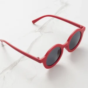 Baby sunglasses matte children's sunglasses trendy round frame retro mocha colored glasses anti purple line - Image 6