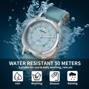 BERNY Mechanical Watch for Women Self-wind Pillow Cushion Sapphire Super Luminous Wristwatch Canvas Calendar Watch for Ladies - Image 6