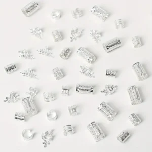 40/80PCS Elegant Hollow Out Hair Rings For Women Girls DIY Hair Accessories Loc Hair Jewelry for Braids - Image 7