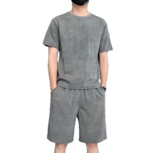 Ice Silk Sports Set for Men Summer Breathable Running Fitness Short Sleeve Shorts Casual Two Piece Set Cross-Border - Image 6