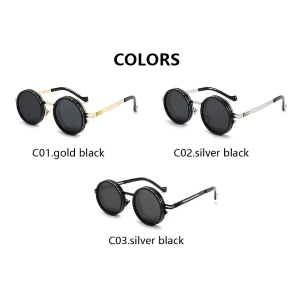 New Adjustable 1-9 Sunglasses Punk Polarized Sun Glasses Men Women Round ND Filter Lenses Retro Fishing Eyeglasses Shades - Image 6