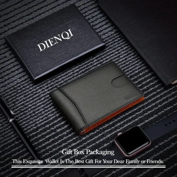 Synthetic Leather Slim Smart Wallet for Men Credit Card Holder Money Clip RFID Blocking Men Thin Bifold Wallet Walet Money Bag - Image 5