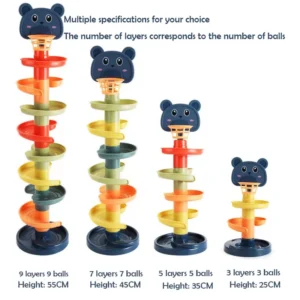 2-7 Layes Track Rolling Ball Pile Tower Early Educational Toy for Babies Rotating Track Educational Stacking Toy for Kids Gift - Image 5