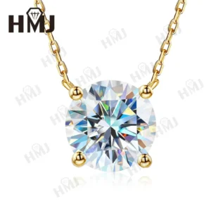1CT Moissanite Diamond Necklace for Woman Pendant 925 Silver Plated 18k Gold Necklace for Women Chains Party Bridal Fine Jewelry - Image 4