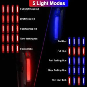 Bicycle Rear Light Waterproof USB Rechargeable LED Safety Warning Lamp Bike Flashing Accessories Night Riding Cycling Taillight - Image 5
