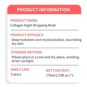 Collagen Overnight Wrap Mask with Jelly Brush Deep Hydrating Moisturizing Night Treatment Mask for All Skin Types - Image 7