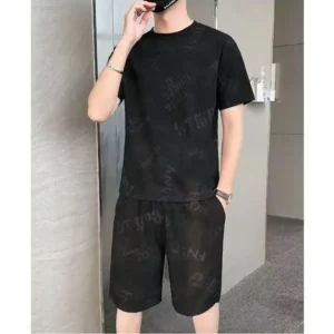 Ice Silk Sports Set for Men Summer Breathable Running Fitness Short Sleeve Shorts Casual Two Piece Set Cross-Border - Image 5