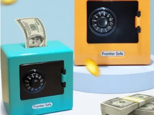 Mini Bank Money Box Retro Atm Rotating Password Cash Coins Saving Box Bank Safe Box Automatic Deposit Banknote Christmas Gift
