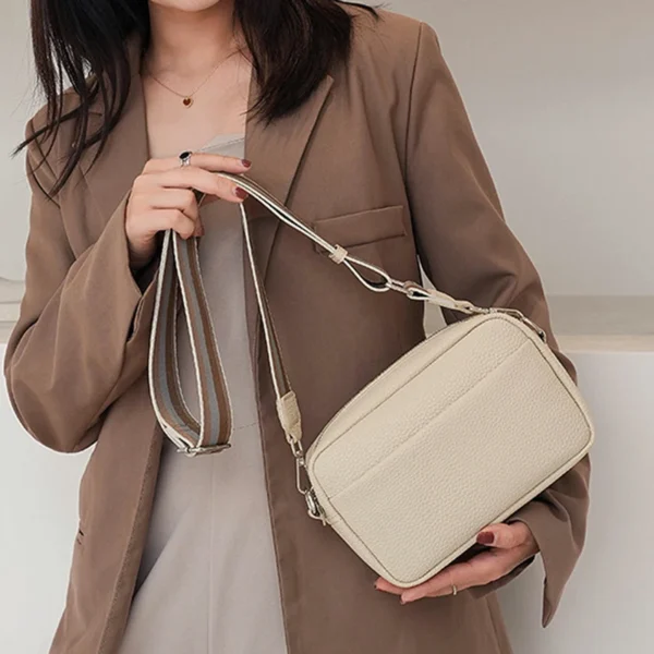 Fashion Hit Color Shoulder Bags for Women Female PU Leather Crossbody Messenger Bags Small Handbag Wide Strap Purse - Image 4