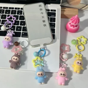 Cartoon Labbubu Keychain Backpack Keyring Pendant Couple Pendant Students Key Ring Festivel Gifts - Image 4