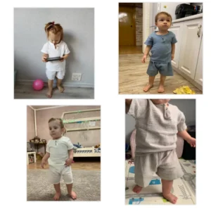 Hot Sale Kids Clothes Sets Outfits 2 Pcs Linen Cotton Infant Baby Boys Girls Clothing Newborn Top T-Shirt+Shorts Children Suit - Image 5