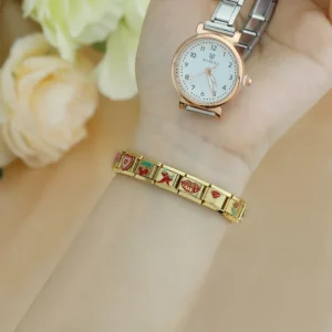 Hapiship Fashion Flower Cherry Heart Kiss Me Pepper Golden Italian Charm Links Fit 9mm Bracelet Drop Shipping Jewelry DJ1373-B - Image 4