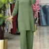Ramadan Two Piece Sets Shirt Dress &Pants Women Muslim Suits Shirt Blouse Musulman Ensembles Moroccan Kaftan Islamic Dress Sets