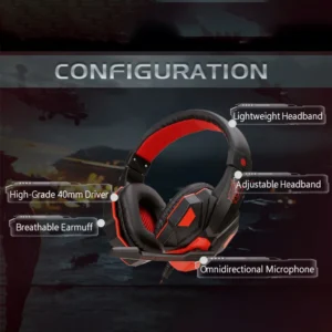 Wired PS4/PS5/Xbox/Smartphone/PC Headset Gaming Headset 120° Adjustable Gamer Headset with Noise Cancelling Microphone - Image 3