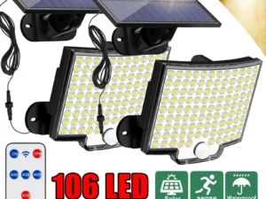 106LED Split Solar Lamp 3 Lighting Mode Outdoor Decoration Sunlight Wall Light PIR Motion Sensor Waterproof Garden Garage Lamp
