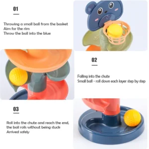 2-7 Layes Track Rolling Ball Pile Tower Early Educational Toy for Babies Rotating Track Educational Stacking Toy for Kids Gift - Image 7