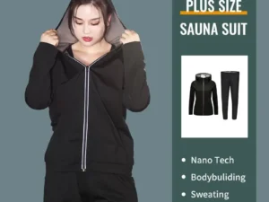 New Sauna Suit Women Plus Size Gym Clothing Sets for Sweating Weight Loss Female Sports Active Wear Slimming Tracksuit Women