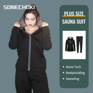 New Sauna Suit Women Plus Size Gym Clothing Sets for Sweating Weight Loss Female Sports Active Wear Slimming Tracksuit Women