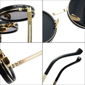 New Adjustable 1-9 Sunglasses Punk Polarized Sun Glasses Men Women Round ND Filter Lenses Retro Fishing Eyeglasses Shades - Image 4