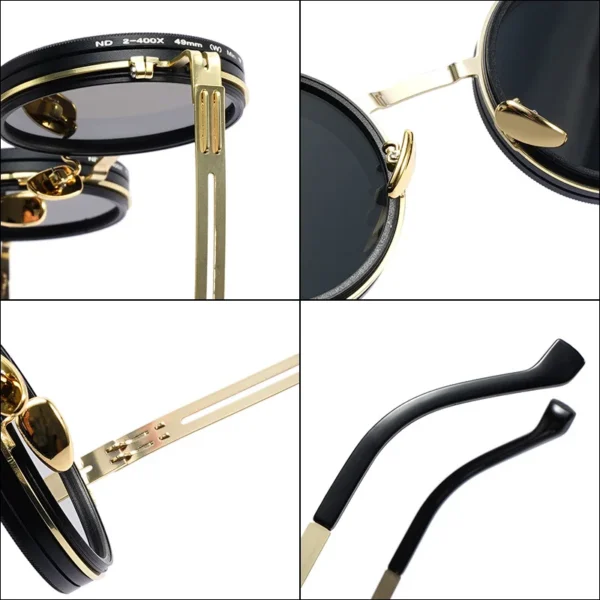 New Adjustable 1-9 Sunglasses Punk Polarized Sun Glasses Men Women Round ND Filter Lenses Retro Fishing Eyeglasses Shades - Image 4