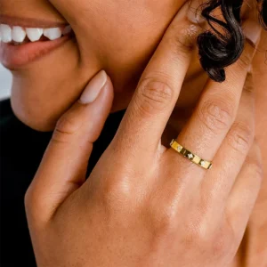 14K Golden Couples Ring Simple Real AU585 Gold Finger Rings GRA Certified Moissanite Wedding Band Engagement Fine Jewelry - Image 5